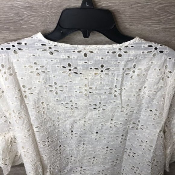 Jennifer & Grace Large Eyelet Accent Crew Neck Top - Picture 7 of 8